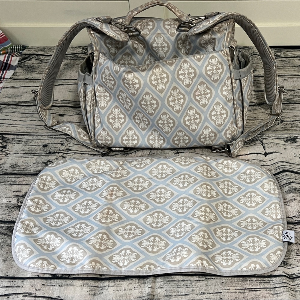 Ju-Ju-Be Elegant Blue, Gray and Cream Diaper Bag - Picture 4 of 12